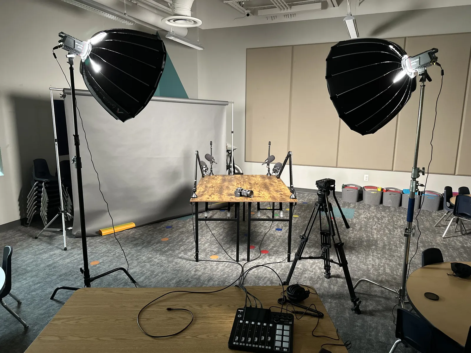 A Bone Hook Media camera and light setup ready for a quiet session